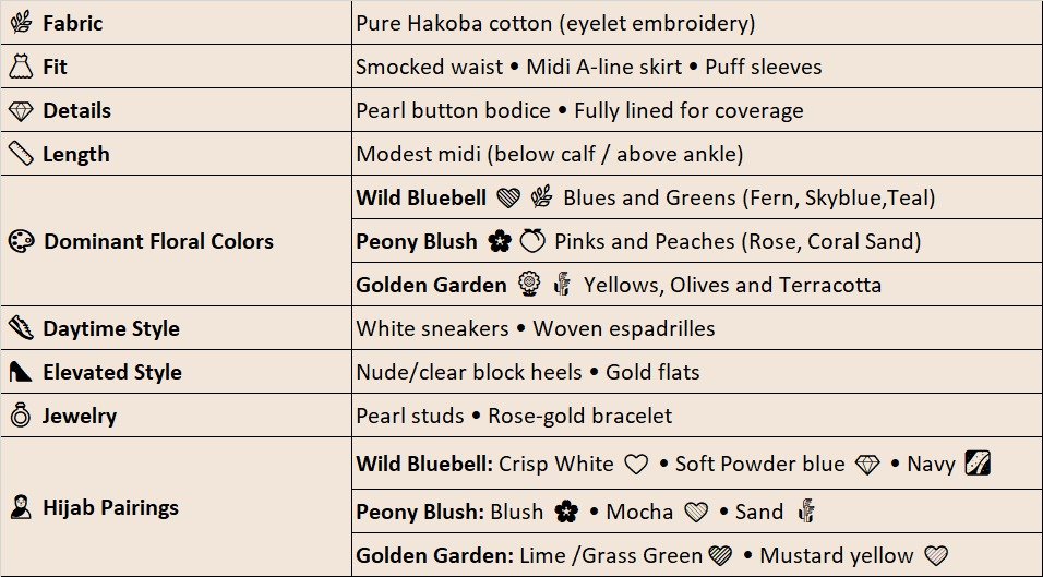 meadow bloom hakoba midi dress