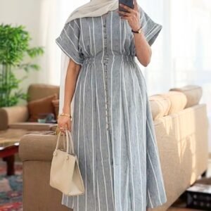 striped linen shirtdress